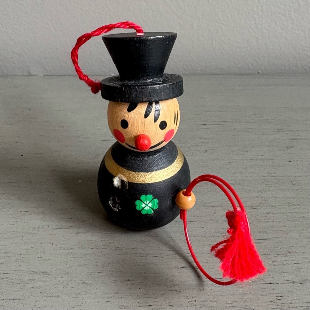Steinbach Germany Lucky Chimney Sweep Wooden Vintage 1970's Ornament